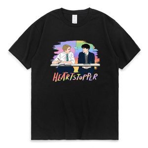 heartstopper nick and charlie tv series rainbow t shirt webcomic fans tee tops 100 cotton summer casual t shirt creative design 5369