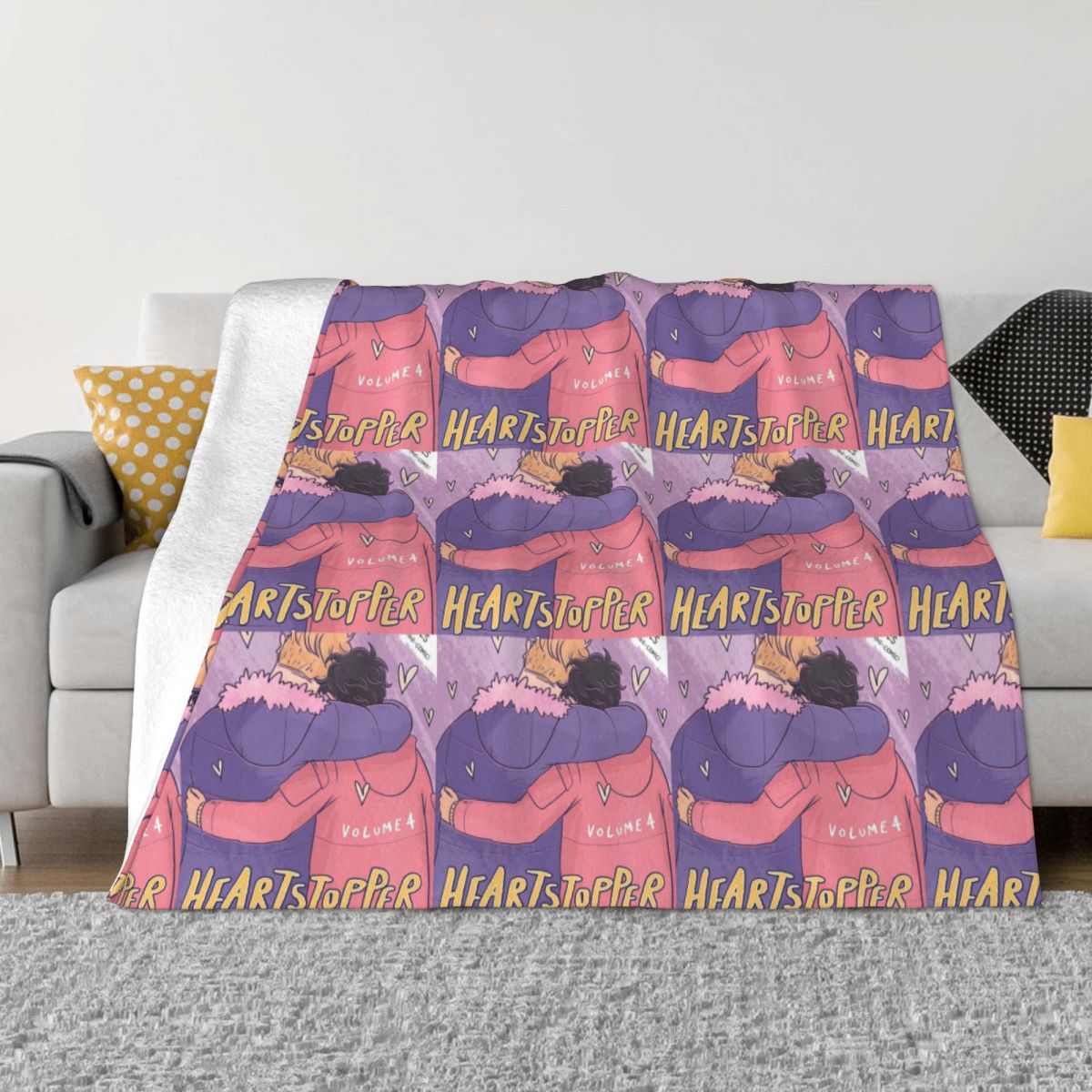 Heartstopper Nick Charlie Blanket Fleece Decoration Multi function Warm Throw Blanket for Sofa Office Bedding Throws