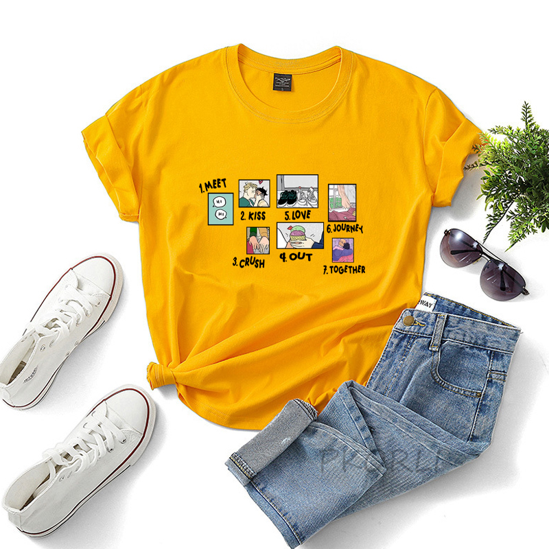 Heartstopper Phases Inspired Book T Shirt Women Print Nick and Charlie LGBT TV Show Cotton Short Sleeve Summer Graphic Tshirts