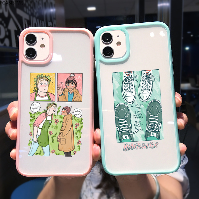 Heartstopper Phone Case For iPhone 11 12 13 Pro Max XR X XS 7 8 Plus Anime Nick and Charlie Hard Clear Cover Candy Bunper Coque