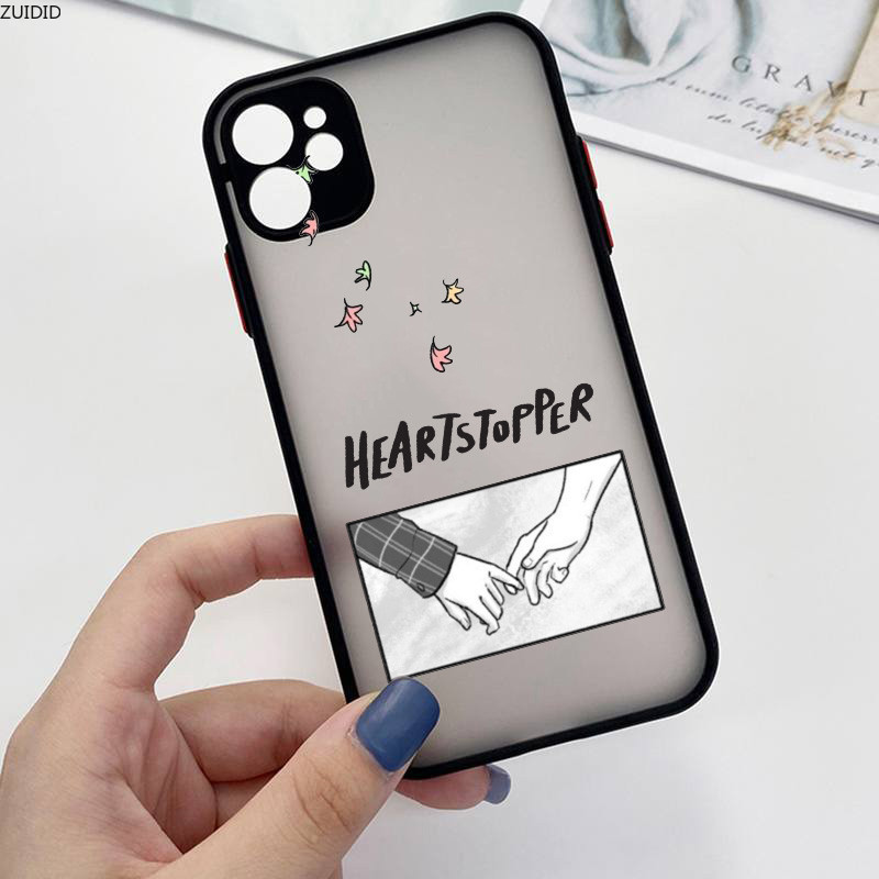 heartstopper phone case for iphone 11 12 13 pro xs max mini xr x 7 8 6plus se 2022 anime matte hard clear anti drop phone case 5849
