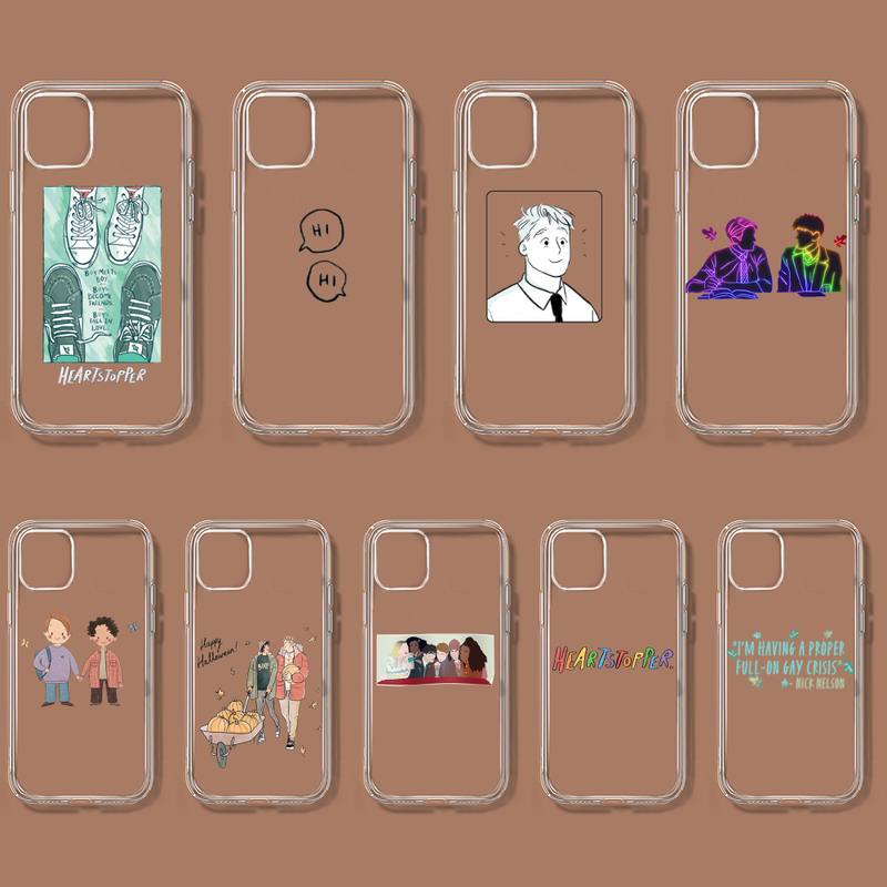 Heartstopper Phone Case For iPhone 11 12 Mini 13 Pro XS Max X 8 7 6s Plus 5 SE XR Transparent Shell