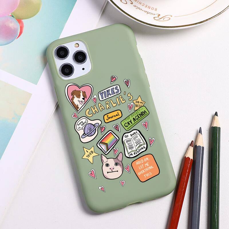 Heartstopper Phone Case For iphone 13 12 11 Pro Max Mini XS 8 7 6 6S Plus X SE 2022 XR Candy green Silicone cover