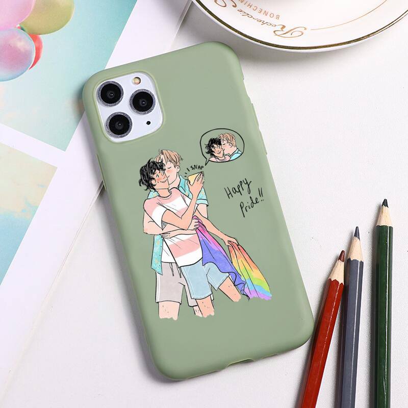 Heartstopper Phone Case For iphone 13 12 11 Pro Max Mini XS 8 7 6 6S Plus X SE 2022 XR Candy green Silicone cover
