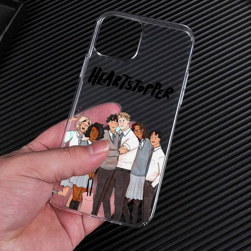 Heartstopper Phone Case For iphone 13 12 11 Pro Max Mini XS 8 7 Plus X SE 2022 XR Transparent Soft Cover