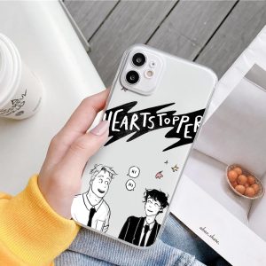 heartstopper phone case for iphone 13 12 11 pro max xs xr 7 8plus se3 20 transparent cartoon shell soft mobile phone cover coque 7106