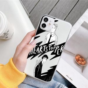 heartstopper phone case for iphone 13 12 11 pro max xs xr 7 8plus se3 20 transparent cartoon shell soft mobile phone cover coque 8361