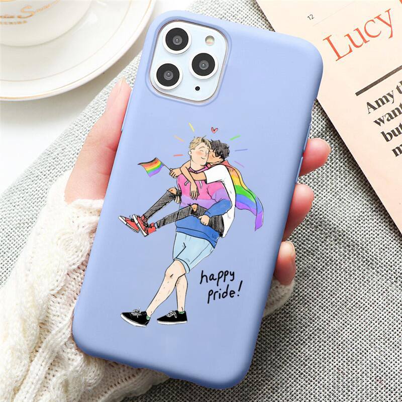 Heartstopper Phone Case for iPhone 13 12 mini 11 Pro Max X XR XS 8 7 6s Plus Candy purple Silicone cover