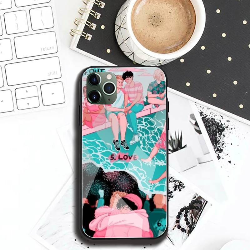 Heartstopper Phone Case Tempered Glass For iPhone 13 12 Mini 11 Pro XR XS MAX 8 X 7 Plus SE 2022 cover