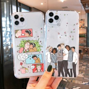 heartstopper phone case transparent  for iphone 11 12 13 pro xs max mini xr x 7 8 6plus se 2022 soft silicone mobile phone cover 2348