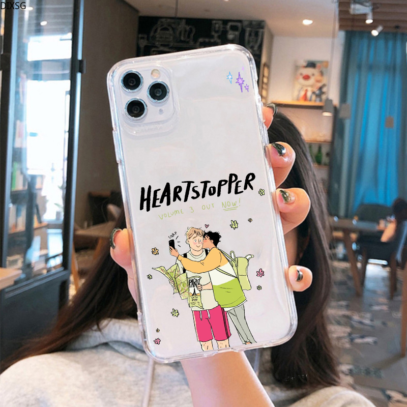 heartstopper phone case transparent  for iphone 11 12 13 pro xs max mini xr x 7 8 6plus se 2022 soft silicone mobile phone cover 2862