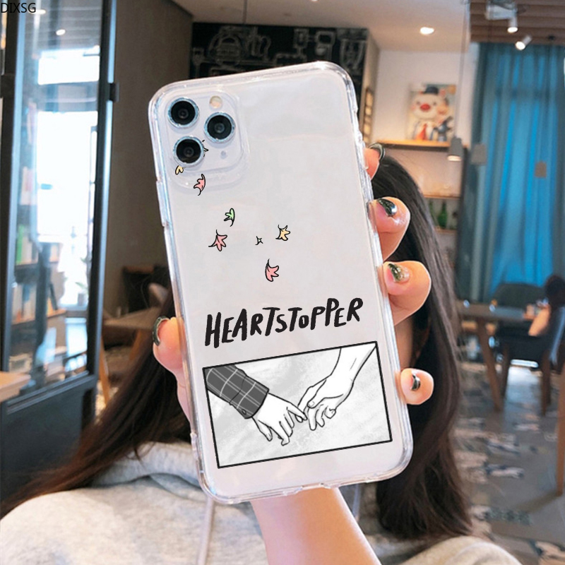 heartstopper phone case transparent  for iphone 11 12 13 pro xs max mini xr x 7 8 6plus se 2022 soft silicone mobile phone cover 5808