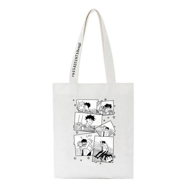 Heartstopper Print Canvas Bag Women's Shoulder Bag Fashion Large Capacity Shopping Shopper Ladies Hand Bags Tote Bags