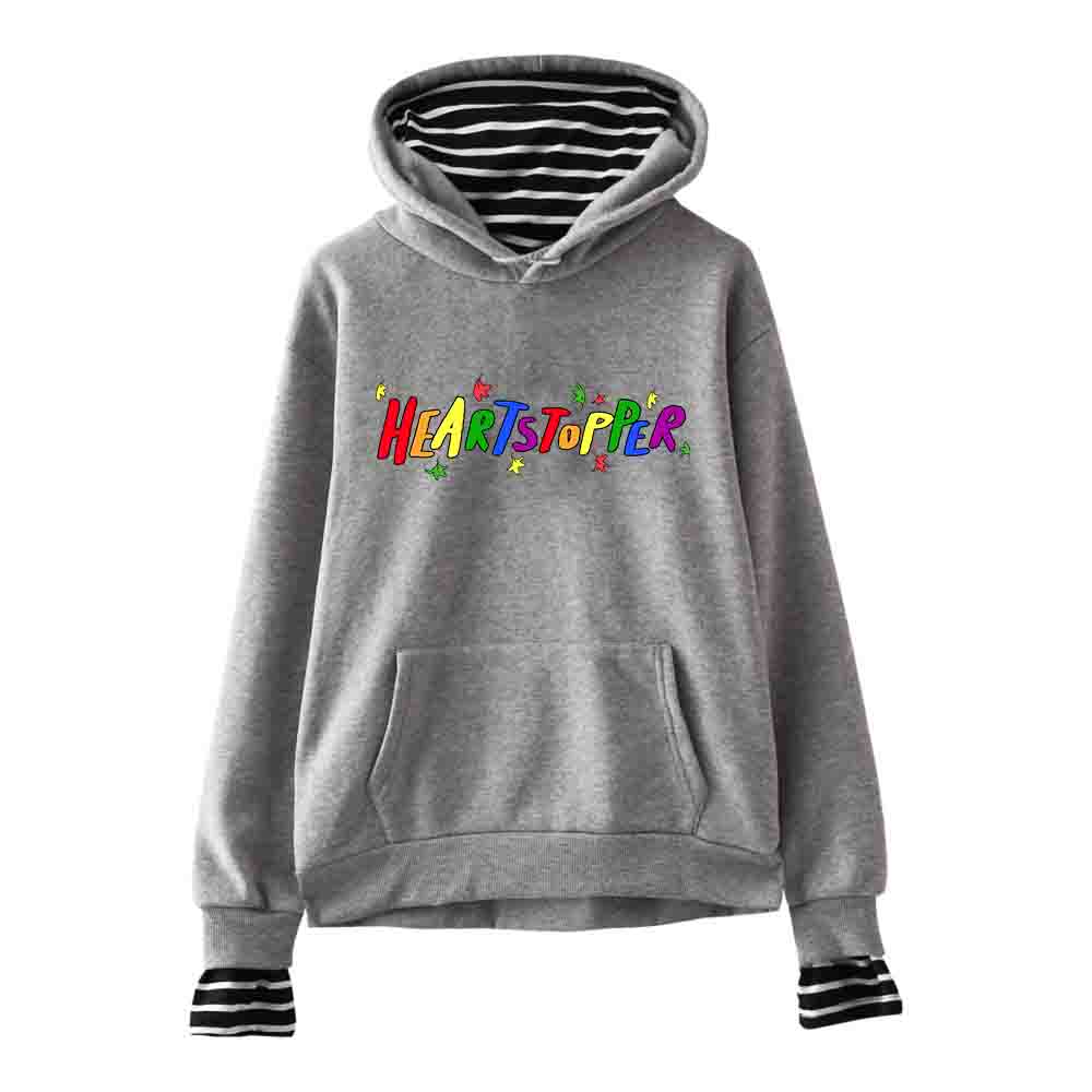 Heartstopper Rainbow Hoodie Fake Two Piece Women Sweatshirt Long Sleeve Harajuku Streetwear 2022 Japan Manga Funny Clothes
