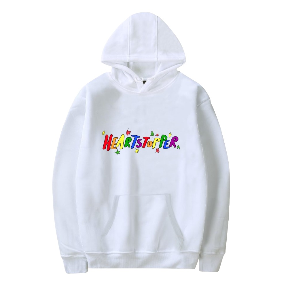Heartstopper Rainbow Letter Graphics Hoodies Unisex Long Sleeve Streetwear Oversized Winter Men Casual Style Hooded Sweatshirts