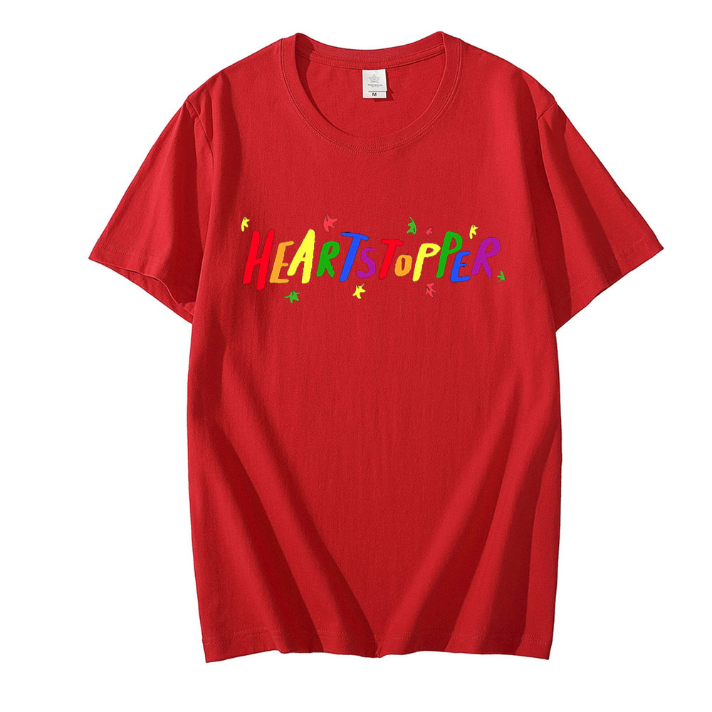 Heartstopper Rainbow Tshirt Nick and Charlie Romance 2022 New TV Series Fans T Shirt Men Women Harajuku Oversized Tees Unisex T