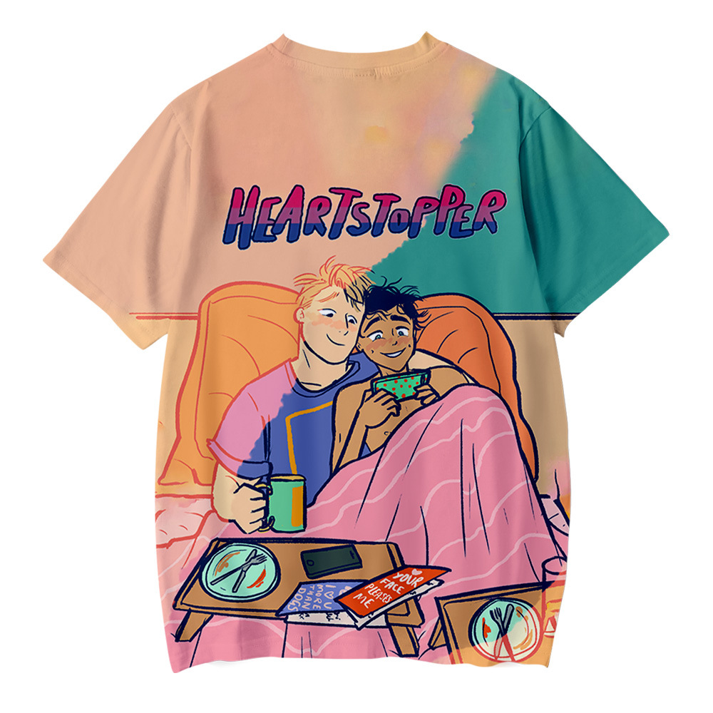 Heartstopper Summer Shirt Fashion Cute Short Sleeve Tee Shirt Female 3D Printed Costume  Oversized Crop Top Kawaii Shirts