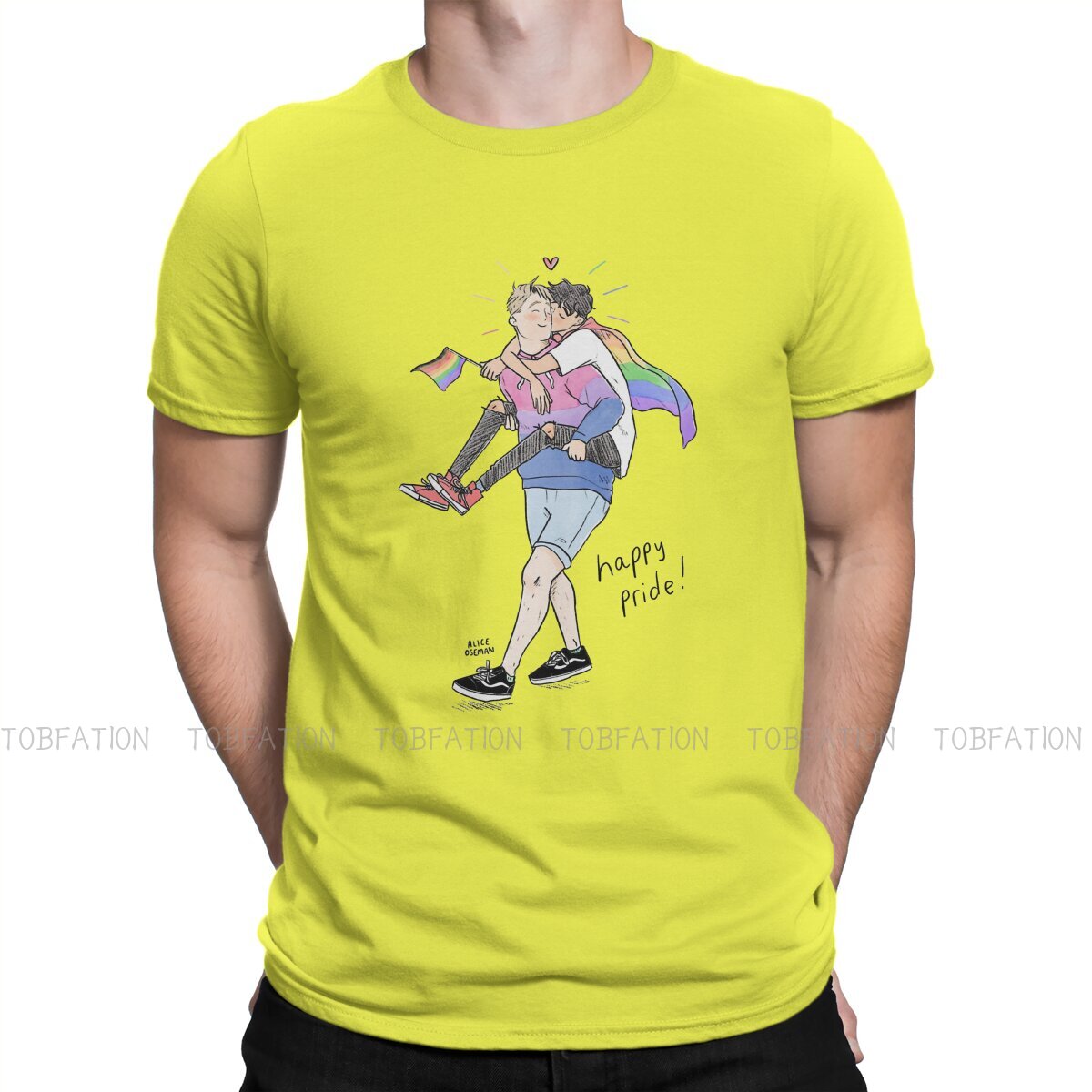 Heartstopper Sweet TV Series Happy Pride Sweet T Shirt Vintage Homme High Quality Tshirt Big Size Crewneck  Men Clothing