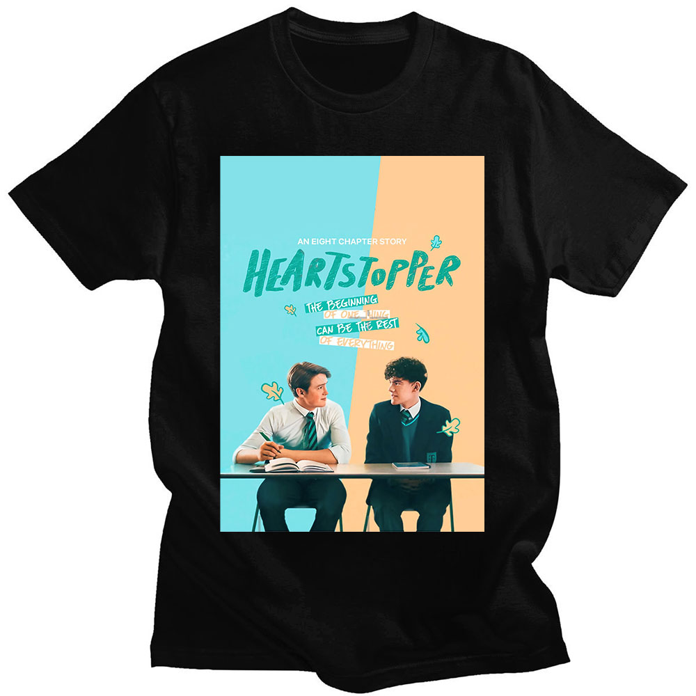 Heartstopper T Shirt Fashion Nick and Charlie Romance TV Series Poster Graphics Fans Tees Tops Casual Men Summer Short Sleeve