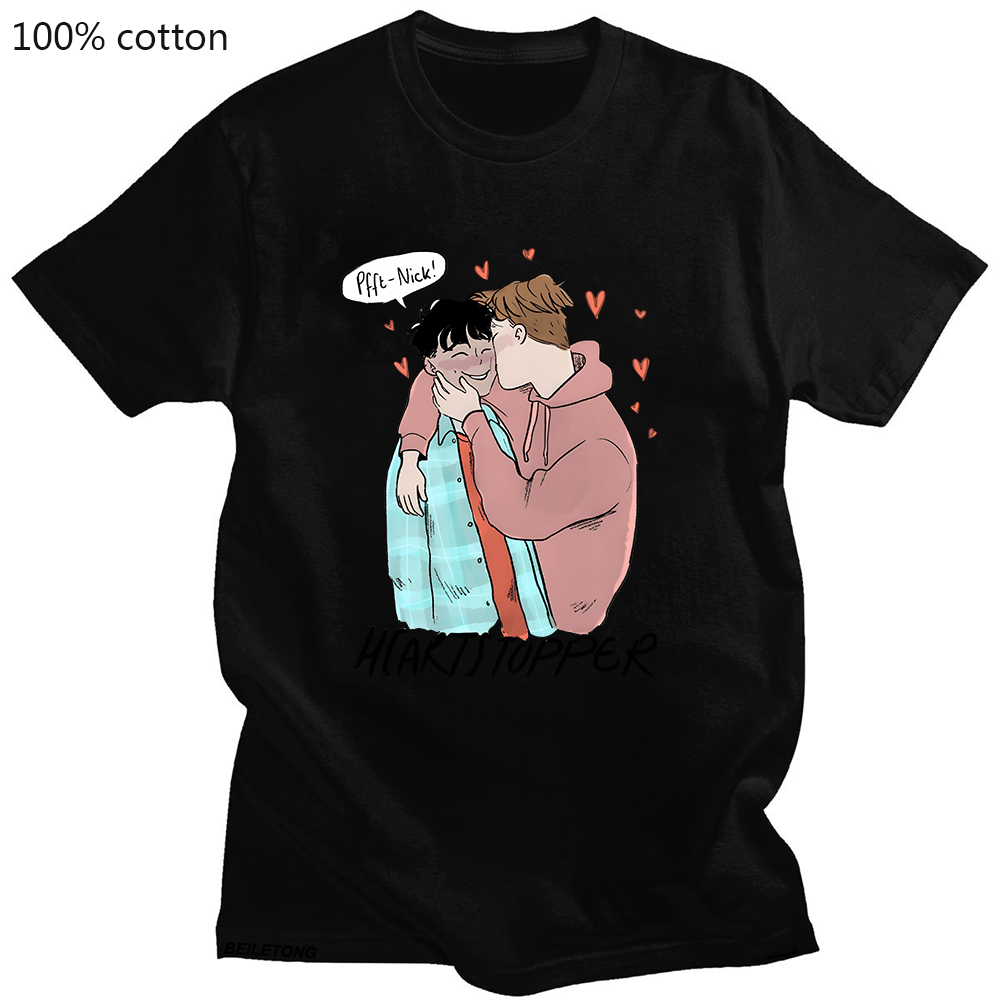 Heartstopper T Shirt LGBTQ+ Drama TV Series Tee Shirts Gay And Lesbian Awareness Novelty Tshirt 100% Cotton Short Sleeve T shirt