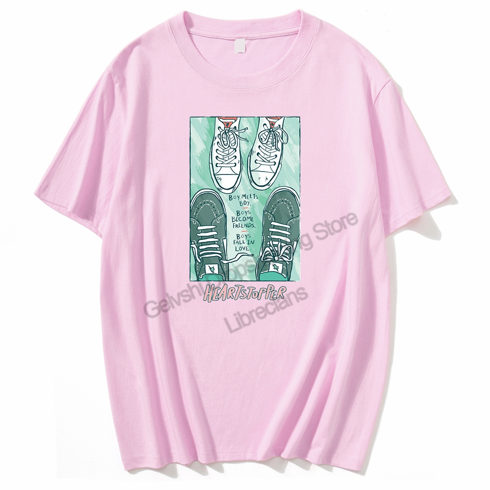 Heartstopper T Shirt Men Fashion T shirts Cotton Tshirt Short Sleeve Oversized T shirt Kids Hip Hop Top Tee Boys Teen Top Unisex