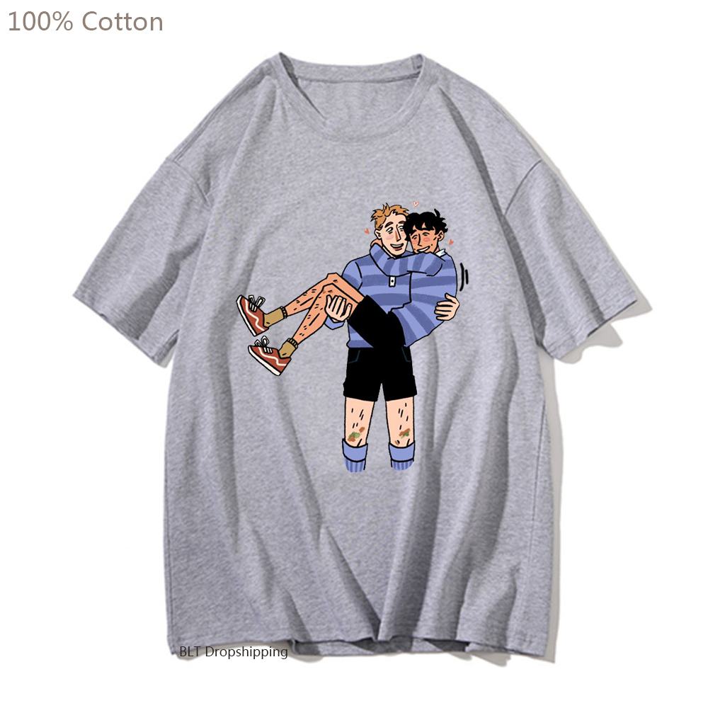 Heartstopper T shirt Upcoming Romance TV Series Nick And Charlie Fans Mens Clothing Summer 100% Cotton T Shirt Graphic Tshirts