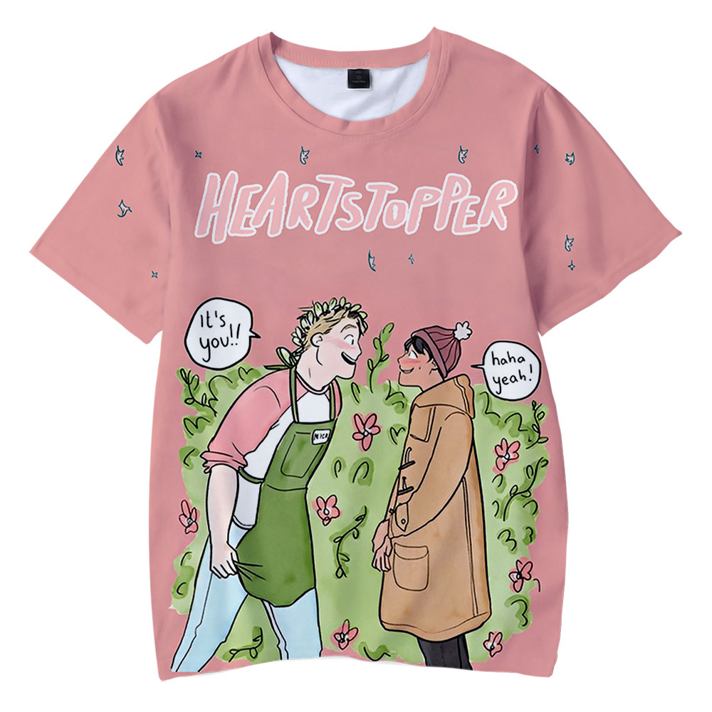 Heartstopper T shirts Kids Summer Animation  Short Sleeve Tees Shirts Men Aesthetic Manga Charlie Spring Tshirts Tops Unisex
