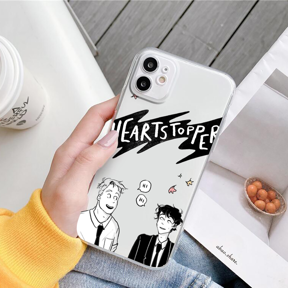 heartstopper transparent phone case for iphone 11 12 13 pro xs max mini xr x 7 8 6plus se soft silicone mobile phon cover 2951
