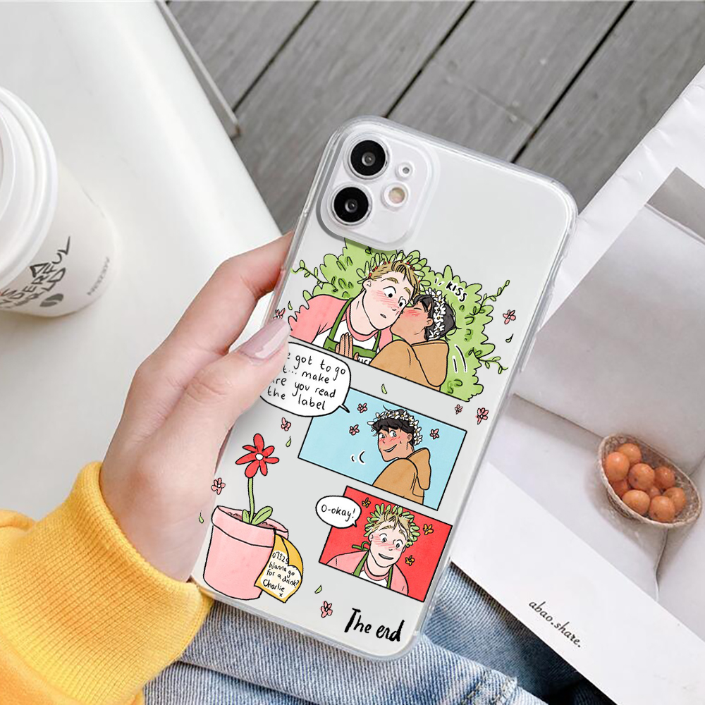 heartstopper transparent phone case for iphone 11 12 13 pro xs max mini xr x 7 8 6plus se soft silicone mobile phon cover 7392