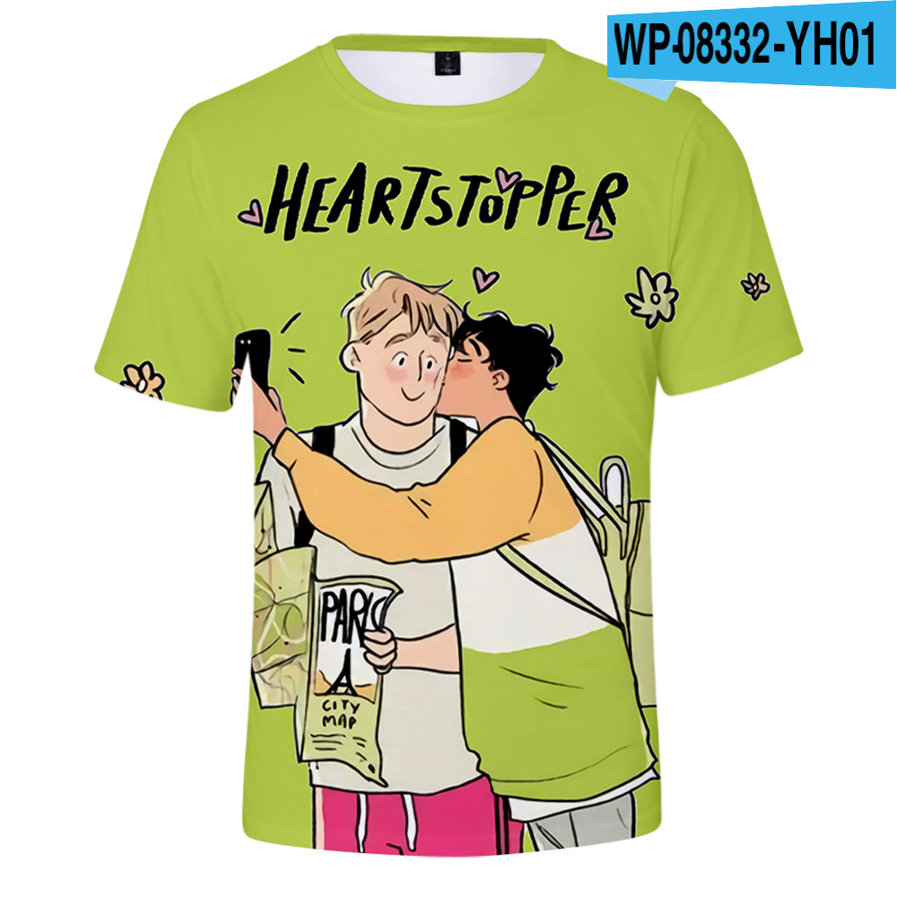 Heartstopper Tshirt 3D Crewneck Short Sleeve Men Women T shirt 2022 Casual Style Youthful Tee Fashion Clothes