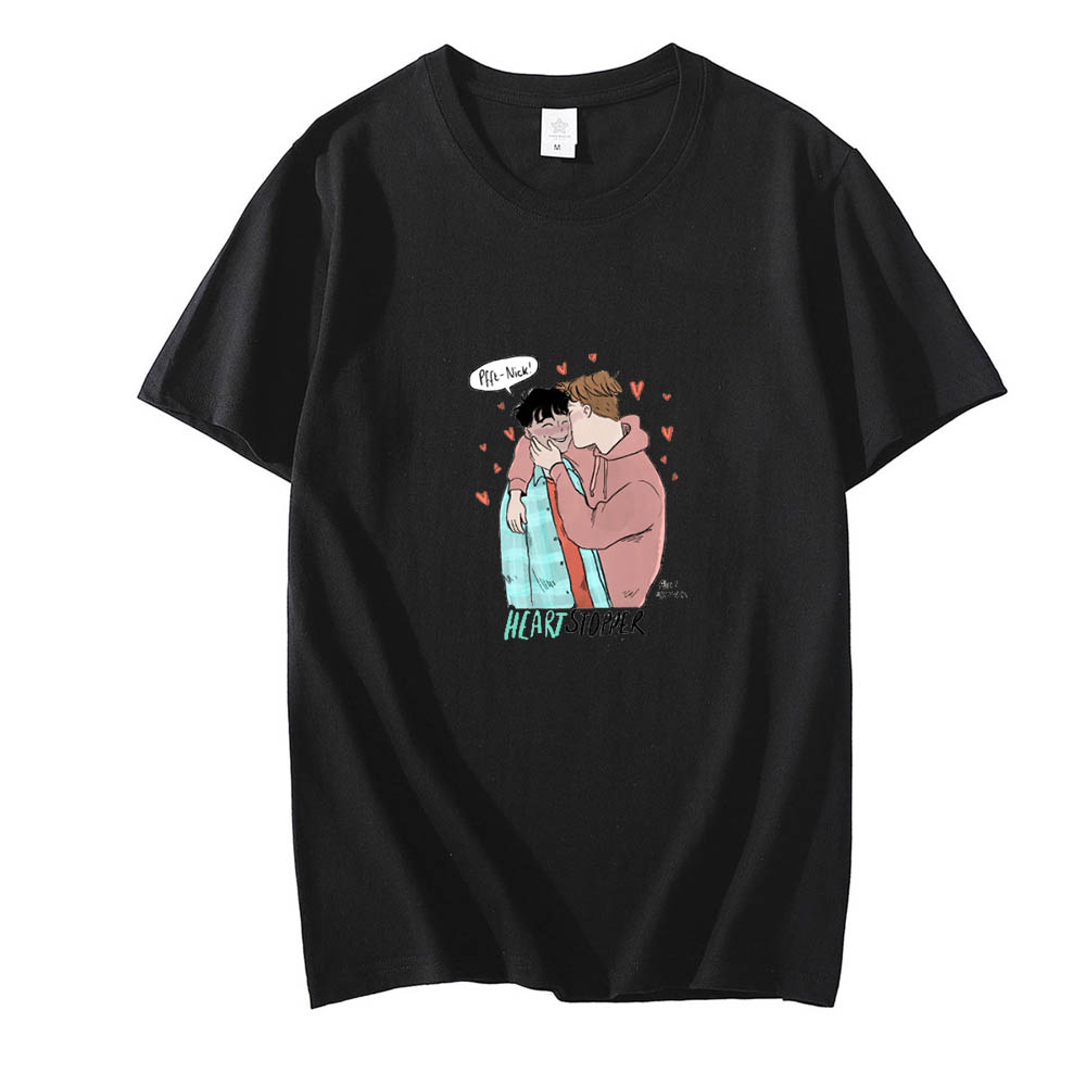 Heartstopper Tshirt Animation Short Sleeve O Neck Summer Clothes Gay And Lesbian Novelty Tshirt Oversized Tees Unisex T shirts