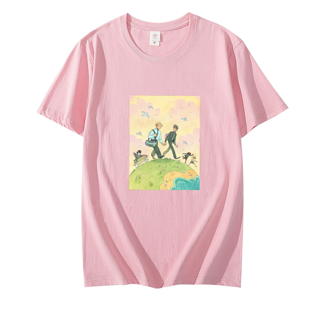 Heartstopper Tshirt Men Harajuku Nick and Charlie Summer Short Sleeveed Tshirt Anime Manga Graphic Loose  Oversized Tees Top