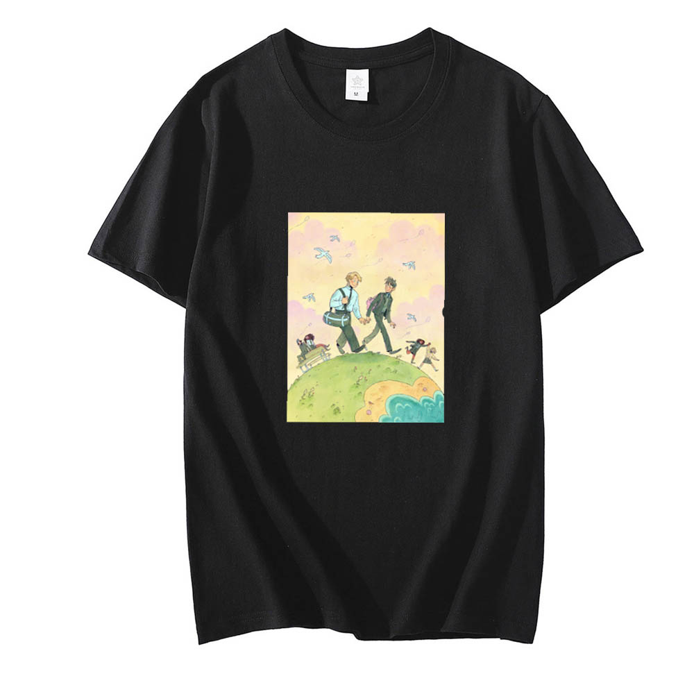 Heartstopper Tshirt Men Harajuku Nick and Charlie Summer Short Sleeveed Tshirt Anime Manga Graphic Loose  Oversized Tees Top