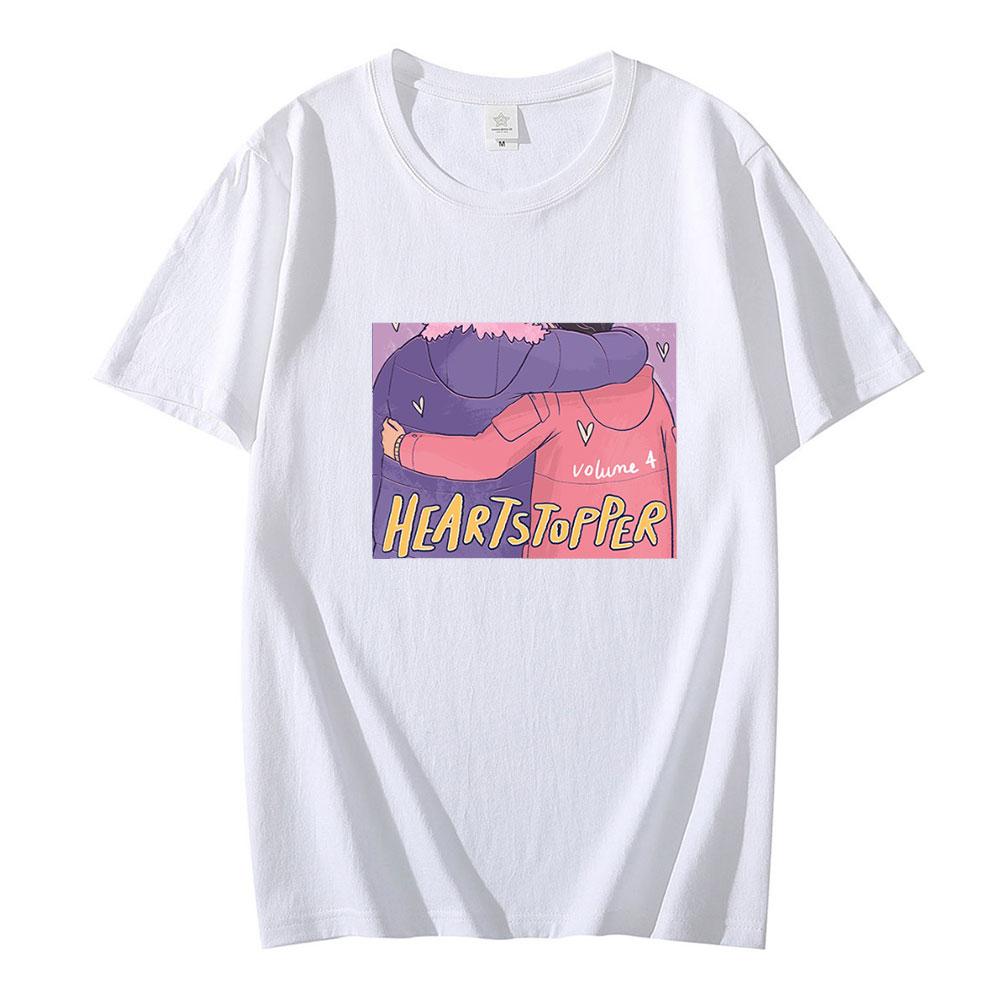 Heartstopper Tshirt Nick and Charlie Romance 2022 New TV Series Fans T Shirt Men Women Short Sleeveed Tee Harajuku Oversized