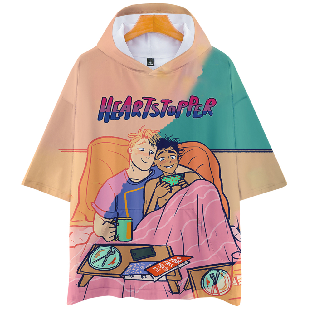 Heartstopper Tshirt Unique Hoodie Tops Tees Summer Clothes Fashion Tee Harajuku Short Sleeve Cosplay Hoody Loose T shirts