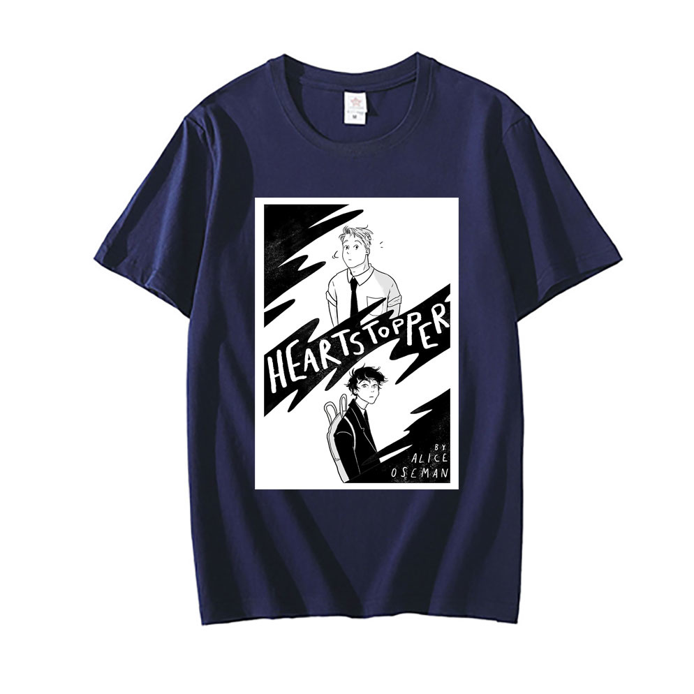 Heartstopper Tshirt Unisex Nick and Charlie Romance TV Series Fans T shirts Men Women Casual Summer Cotton Fashion T Shirt Tops