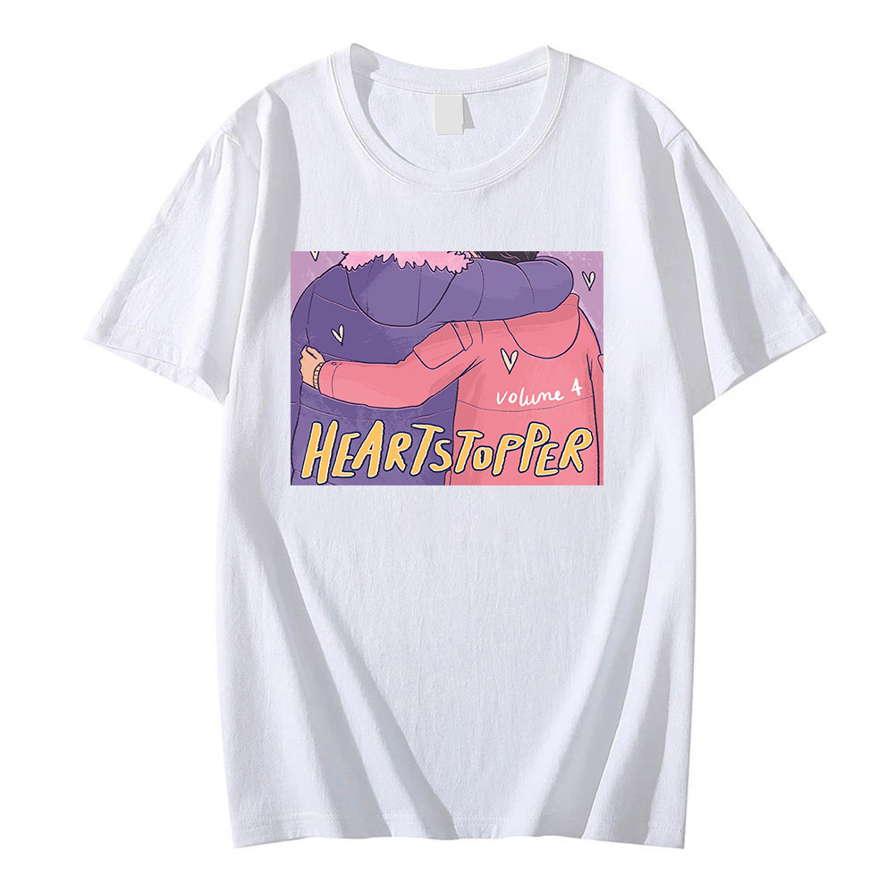Heartstopper TV Movie Anime T shirts Men's O Neck Cotton Tee Summer Soft Casual T Shirt Women/Men Cartoon Manga Tops Clothes