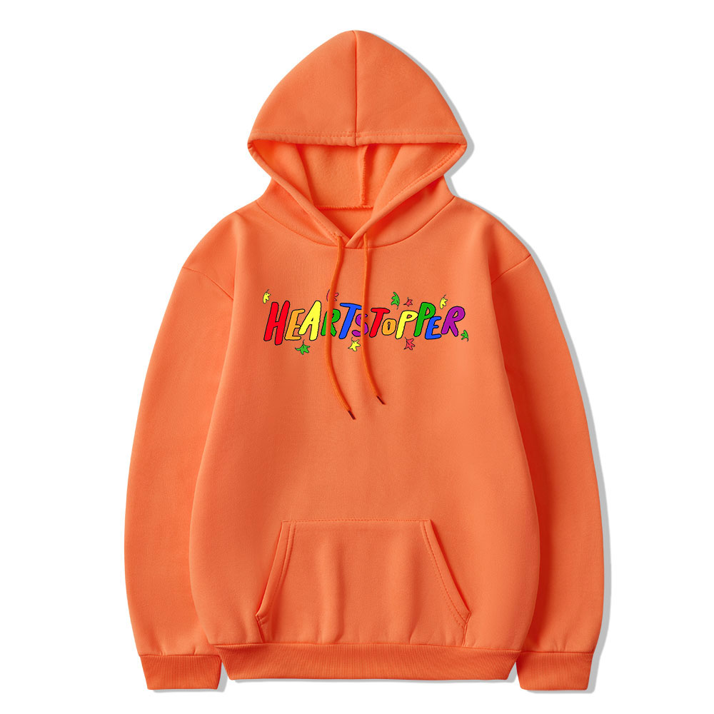 Heartstopper TV Rainbow Logo Print Hoodie Women Men Long Sleeve Sweatshirts Casual Unisex Gay and Lesbian Pullovers Streetwear