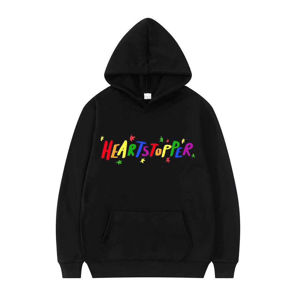 Heartstopper TV Rainbow Logo Print Hoodie Women Men Long Sleeve Sweatshirts Casual Unisex Hip Hop Gay and Lesbian Pullovers