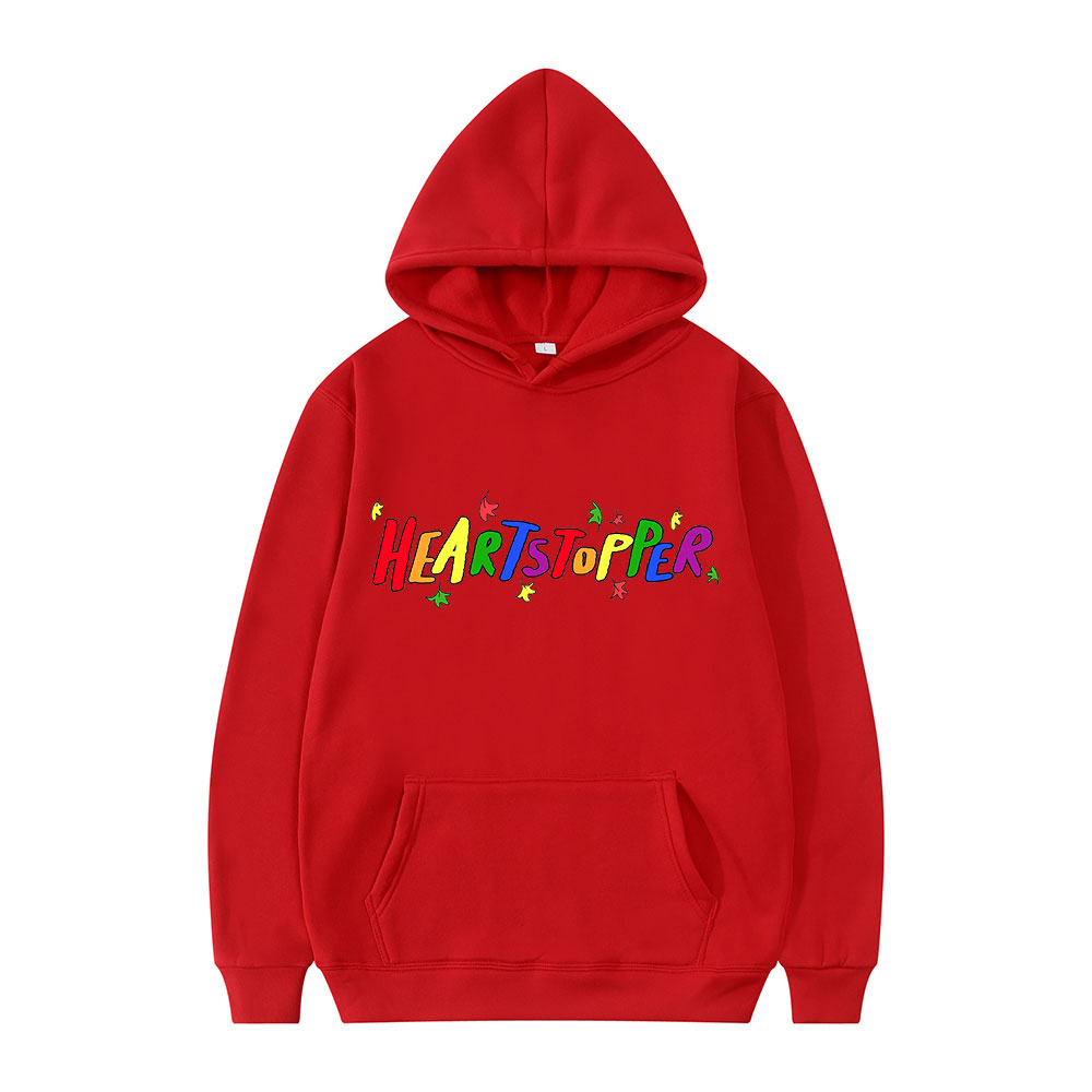 Heartstopper TV Rainbow Logo Print Hoodie Women Men Long Sleeve Sweatshirts Casual Unisex Hip Hop Gay and Lesbian Pullovers