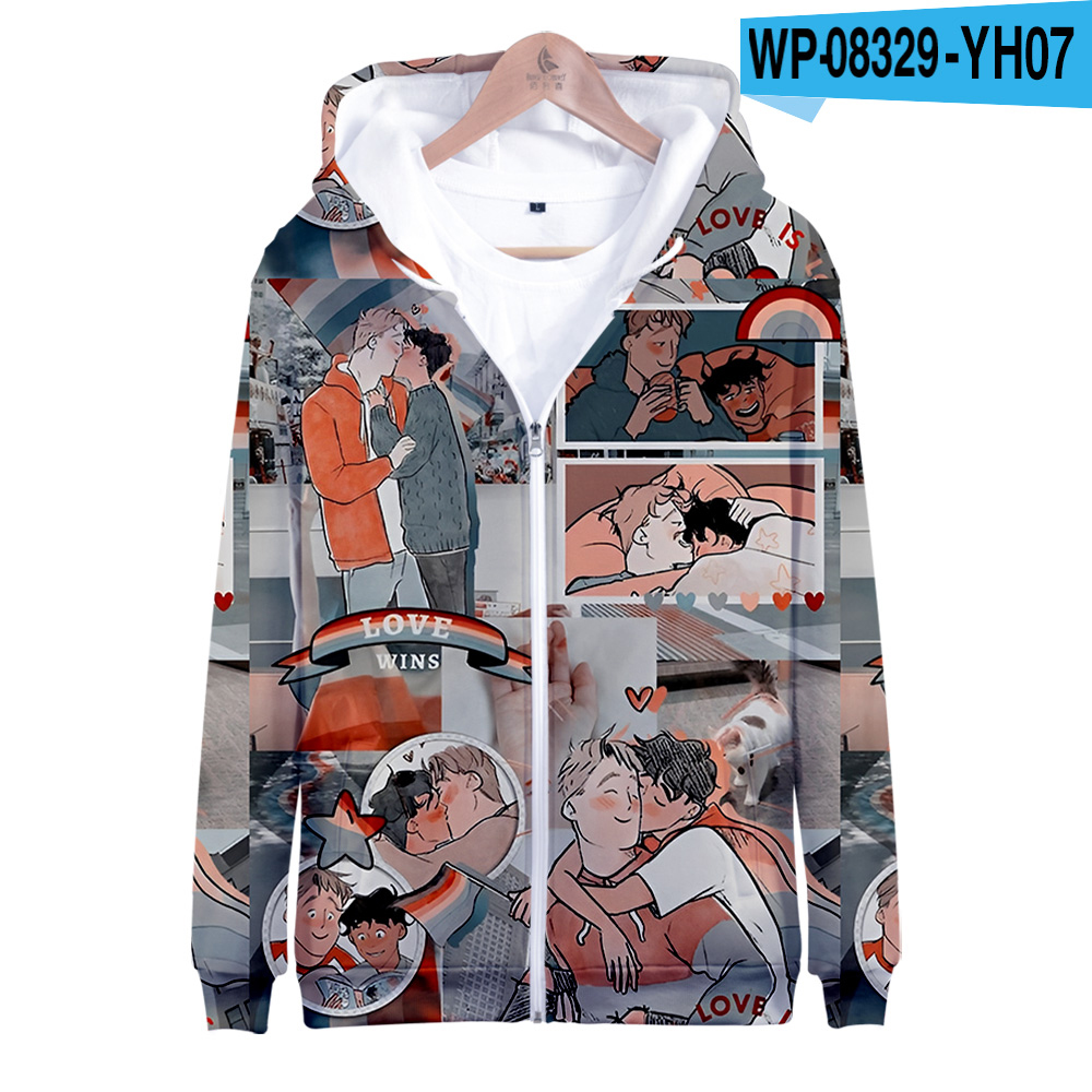 Heartstopper Zipper Hoodies 3D Unisex Fashion Long Sleeve Hooded Sweatshirt Casual Streetwear Zip Up Clothes