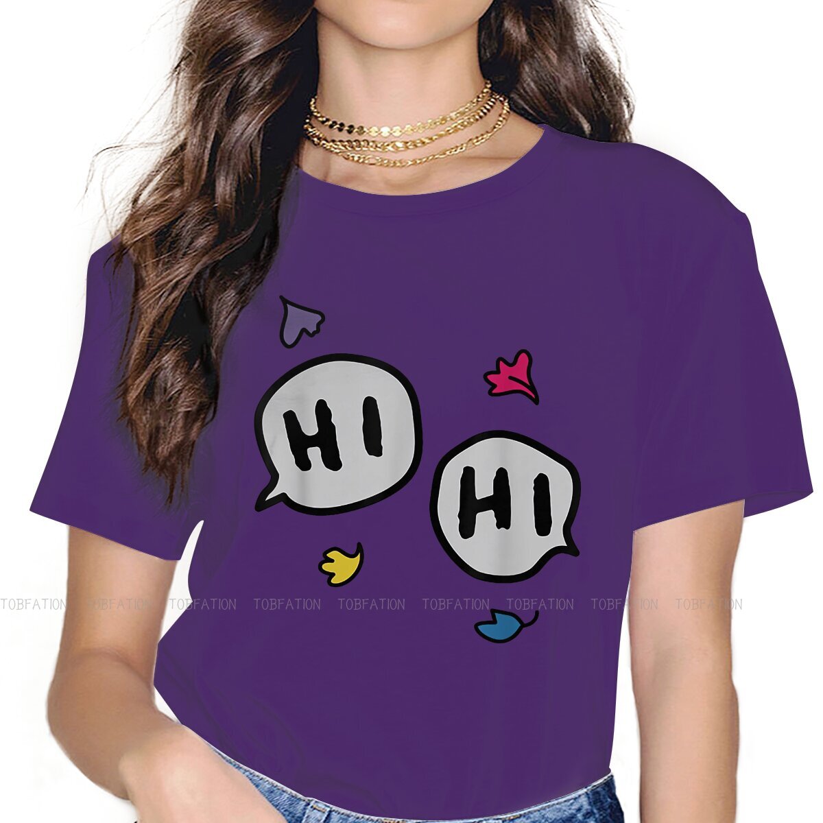 LGBT Leaves Hi Lover TShirt For Girls Alice Oseman Heartstopper Comic Tees Harajuku Female T Shirt Cotton Graphic Oversized