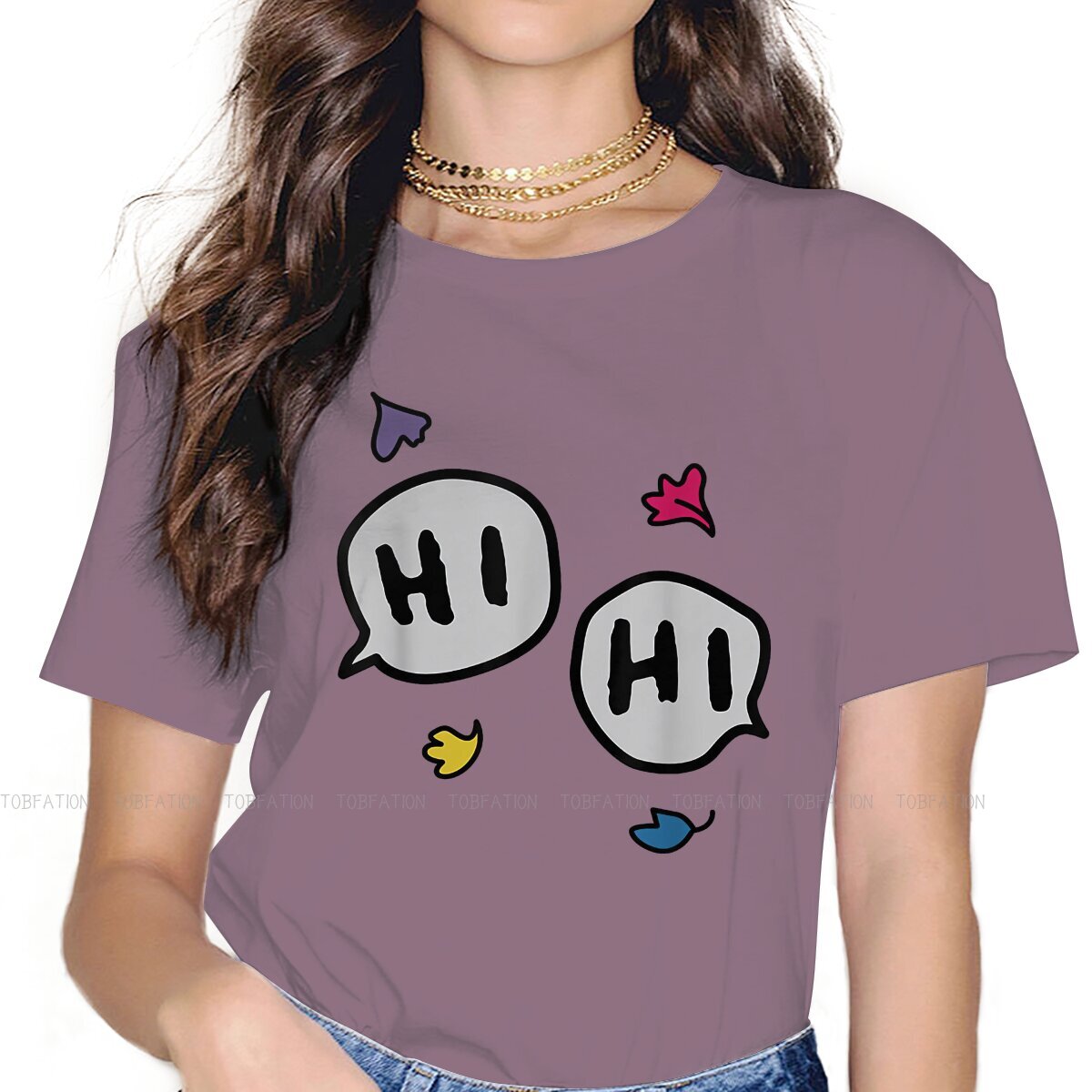 LGBT Leaves Hi Lover TShirt For Girls Alice Oseman Heartstopper Comic Tees Harajuku Female T Shirt Cotton Graphic Oversized