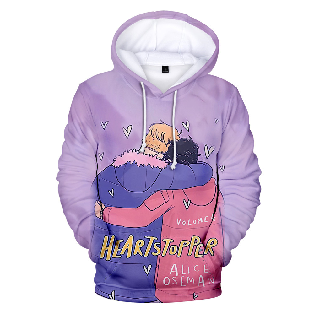 new heartstopper nick and charlie anime hoodies 3d print streetwear men women fashion oversized sweatshirts hoodie kids pullover 8849
