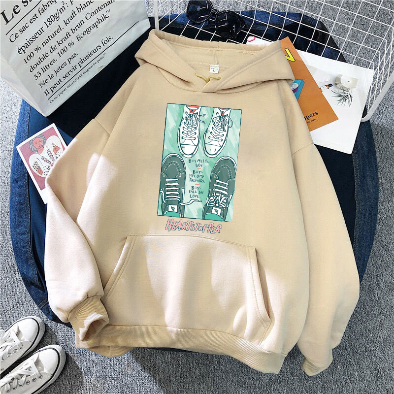 new hot heartstopper graphic hoodie nick and charlie tv series fans clothes casual cartoon manga pullover plus size streetwear 7947