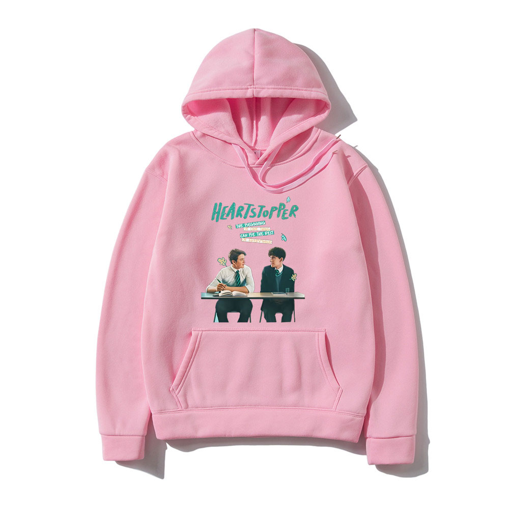 New Hot Heartstopper Graphic Hoodie Nick and Charlie TV Series Fans Sweatshirts Simple Casual Manga Pullover Cartoon Streetwear