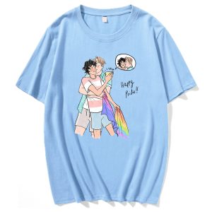 new hot heartstopper graphic t shirt nick and charlie tv series fans tee tops casual summer cotton short sleeve t shirt eu size 4829