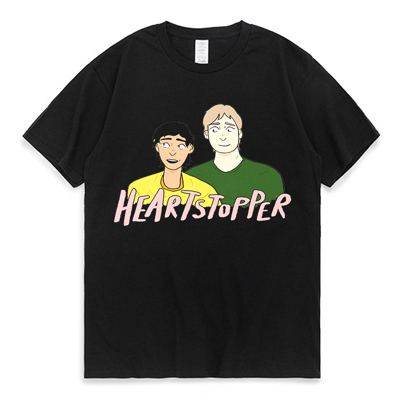 new hot heartstopper rainbow graphic t shirt nick and charlie tv series fans tee tops casual summer cotton short sleeve t shirt 3827
