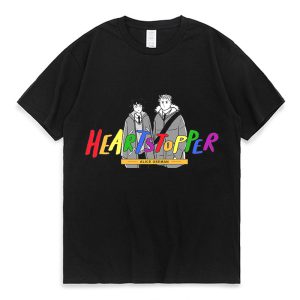 new hot heartstopper rainbow graphic t shirt nick and charlie tv series fans tee tops casual summer cotton short sleeve t shirt 5504