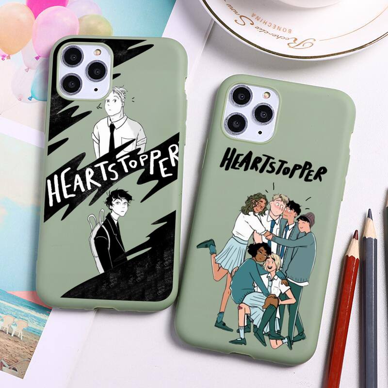 New Movie Heartstopper LGTB Phone Case For iphone 13 12 11 Pro Max Mini XS 8 7 6 6S Plus X SE 2022 XR Candy green Silicone cover